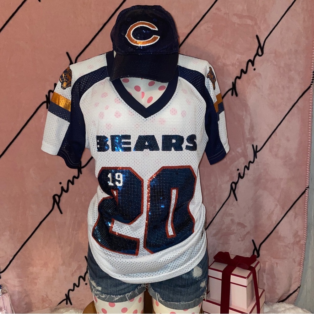 *RARE LIMITED VICTORIA'S SECRET PINK Chicago Bears Jersey NFL Football Varsity